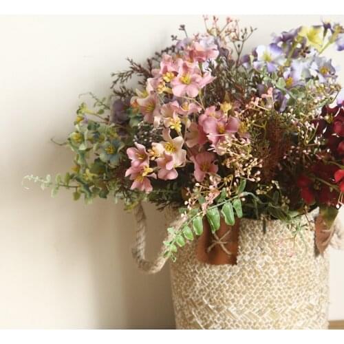 Artificial flowers home decor flores Fake Plants Leaf Foliage Bush Home Office Garden Flower Wedding Decor laughing bouquet