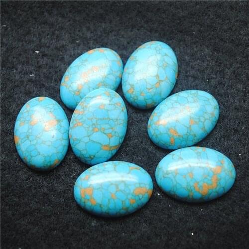 10PCS Nature Turquoise Stone Cabochons Oval Shape 15X20MM 18X25MM Wholesale Price For Women CHarms Making Free Shipping