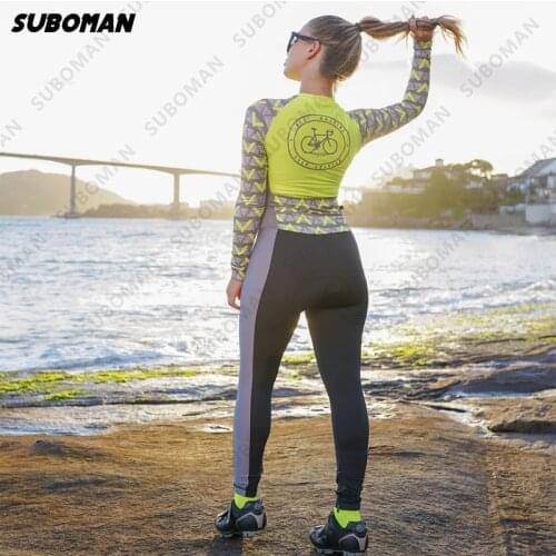 Suboman Triathlon bike quick-drying Long Sleeve Clothing 2021 mountain bike Jersey Sets Female Summer Sports Uniform Jumpsuit
