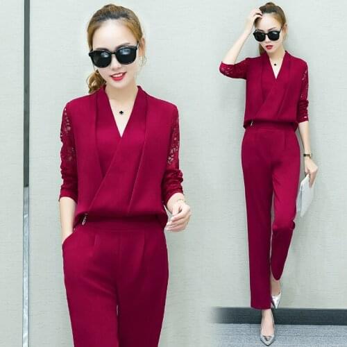 Set female 2018 spring new style womens temperament elegant leisure two sets of tide ladies fashion feet pants suit