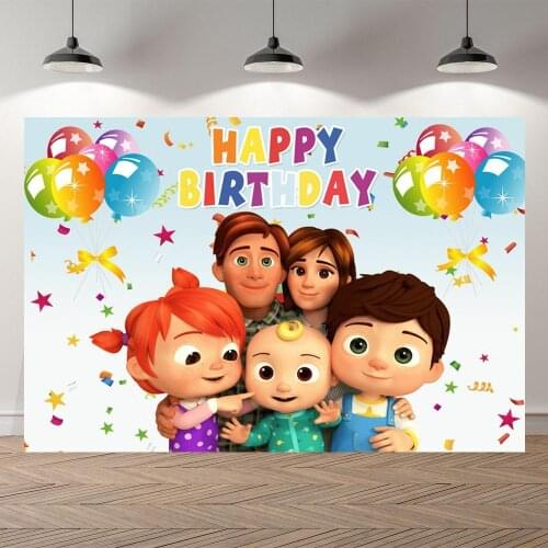 Colorful Balloons Cake Smash Family Party Backdrops Table Decor Newborn Baby 1st Kids Birthday Backgrounds Photography Poster