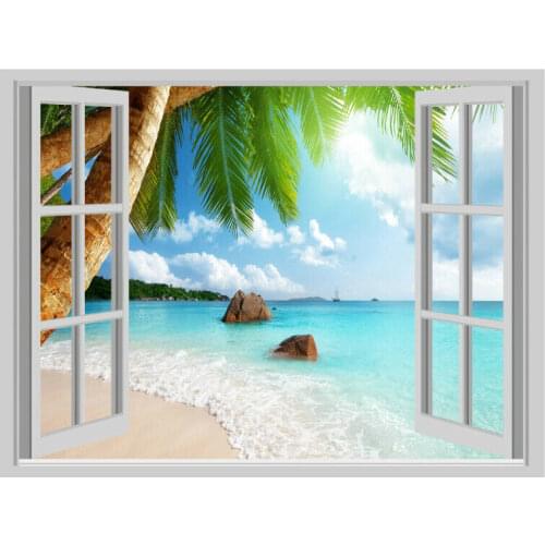 Lot style Choose Beach Resort Window Art print Silk poster Home Wall Decor