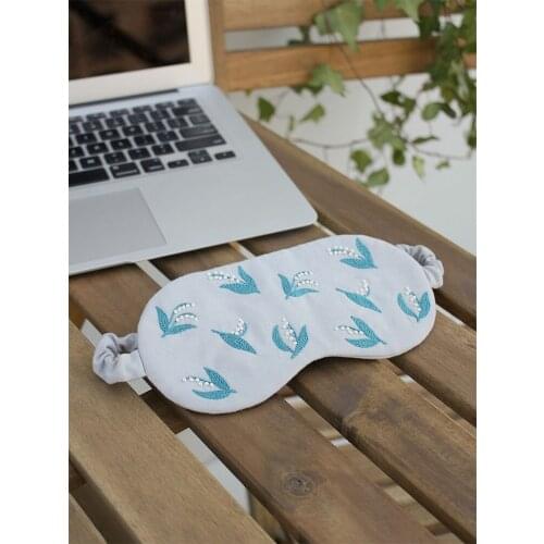 Hand-made Diy Embroidery of Sleeping Eye Mask Self-embroidered of The Valley Flower Shading Eye Mask Material Package Birthday