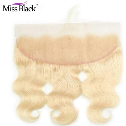 Miss Black 613 Blonde 13x4 Body Wave Lace Frontal Pre Plucked Braziian Human Hair With Baby Hair Transpartent Lace For Women