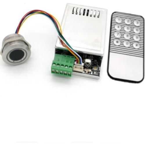Fingerprint Control Board Module 12V LED One Key Start with Remote Control for Car Door Motorcycle Lock Universal
