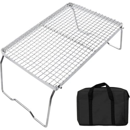 Stacked BBQ Folding Grill 304 Stainless Steel Durable Portable Camping Grate Fire Station Camping Wood Stove Picnic Barbecue