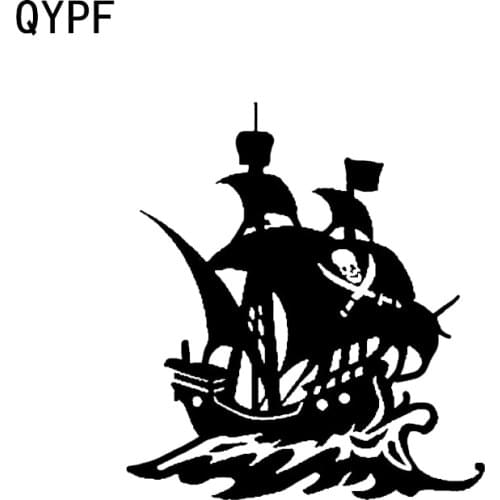 QYPF 14.6*16.1CM Unique Pirate Ship Decor Car Reflective Sticker Vinyl Graphic Accessories Silhouette C16-1038