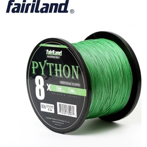 Fairiland 300m 100%PE fishing line 8X weaves Braided Fishing Line 21-80LB Freshwater/Saltwater Multifilament Fishing Wire Rope