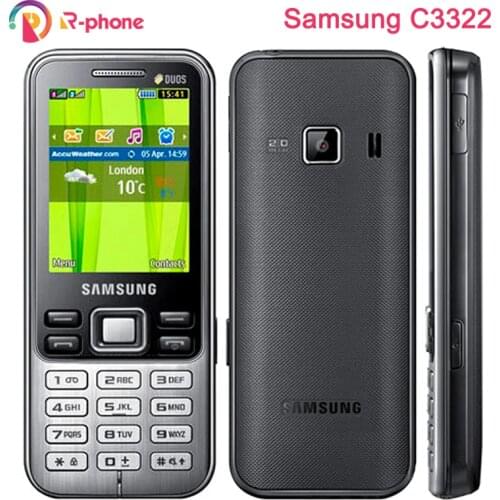 Original Samsung C3322 Dual Sim GSM Unlocked Mobile Phone 2.2" 2MP Hot Sale Refurbished Phone