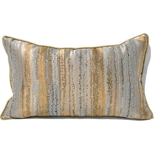 Silk Cushion Cover Luxury European Pillow Cover Golden and Silver PillowCase Geometry Home Decorative Sofa Chair Throw Pillow