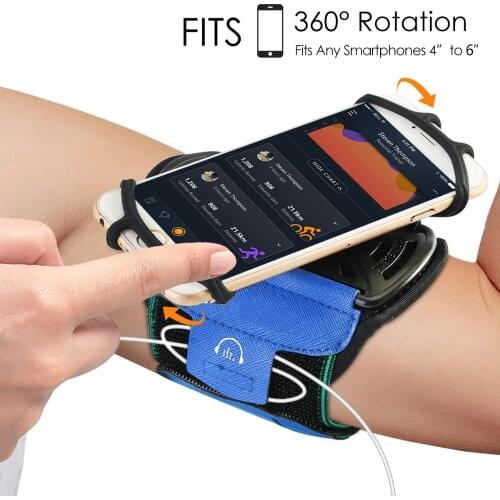 Sports Running Armband 360 degree rotatable mobile phone Holder Arm Band Wristband Fit 4-6inch Phones Cycling Hiking Jogging