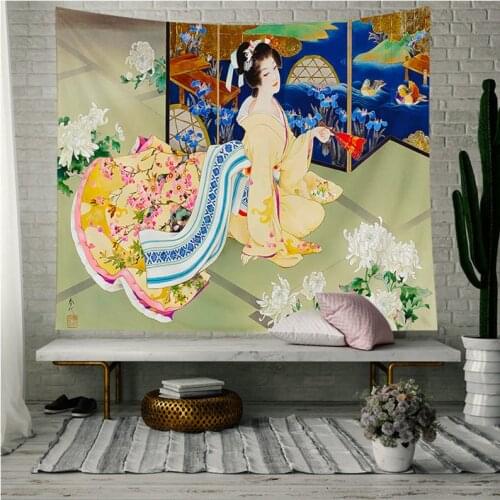 Dancing Women Japanese Wall Art Tapestry Home Wall Hanging Decoration