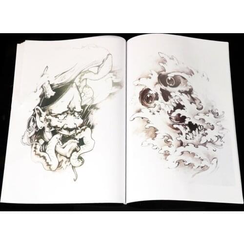 Traditional Tattoo Flash Book Stencil Dragon Phoenix Tiger Banno Fish Hannya Gril Tattoo Accessories Body Art Books