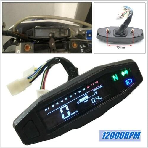 Universal RPM Motorcycle LCD Speedometer Mini Meter Odometer Electric Injection Carburetor Instrument with Sensor