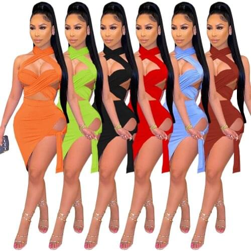Off Shoulder Women Skirt Set Hollow Out Bandage Crop Tank Top Bow Tie Bodycon Skirt Matching 2 Piece Set Sexy Club Party Outfits