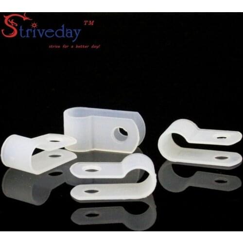 100pcs/bag White Type R Line deduction Wiring Accessories Type R Line Card Clamps 6.4mm Cable retention Clips