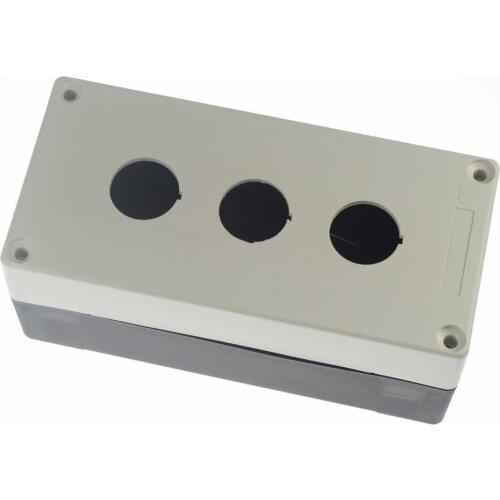 3Pcs/Lot 22mm Hole Pushbutton Switch Control Station Protector Box Black White 3 Hole