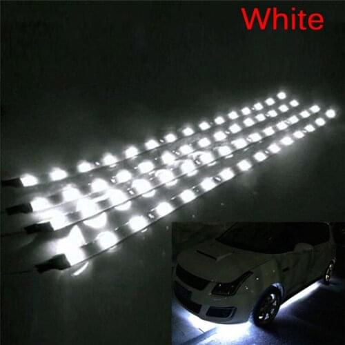 6PCS DC 12V Motor LED Strip SMD Waterproof Underbody Decorative Strip Light for Car Motorcycle Beautiful Decorative Soft Lights