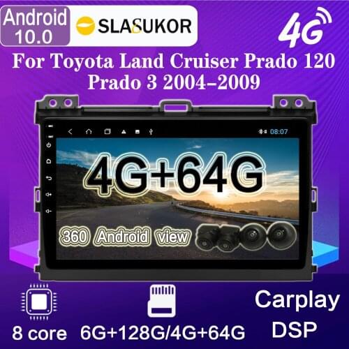 GPS 4G 8 Cores Android 10 For Toyota Land Cruiser Prado 120 LC120 Prado 3 2004-2009 Car Radio Multimedia Video Player Navigation