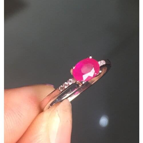 ECHSUN 925 silver inlaid pure natural ruby ladies ring opening adjustable love ring aneis de namoro Stylish atmosphere elegant