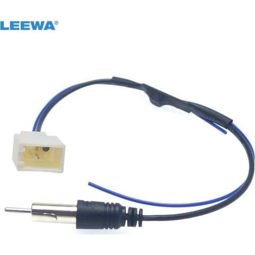 LEEWA 1PC Car Radio Audio FM Antenna Wire With Amplifier Installation Adapter for Toyota Crown Prado Vios RAV4 FM Antenna Cable