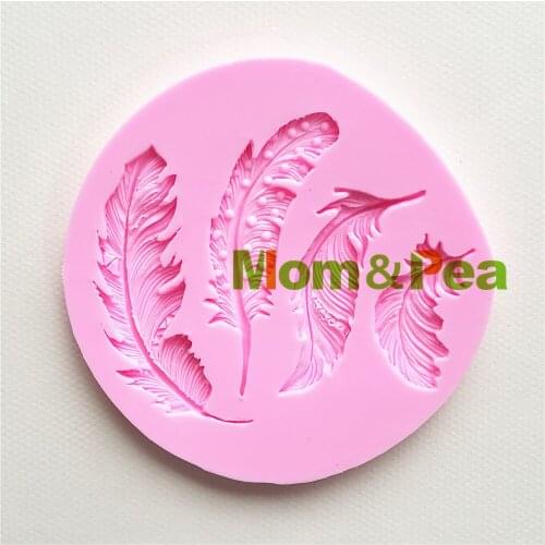 Mom&Pea MPA1752 Feather Shaped Silicone Mold Cake Decoration Fondant Cake 3D Mold Food Grade