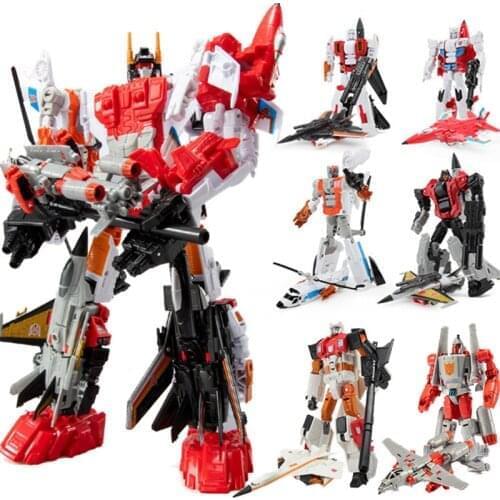 HZX Haizhixing New 6 in 1 Devastator KO G1 Transformation Toy Aircraft Car vehicle Mode Movie Anime Action Figure Robot kids toy