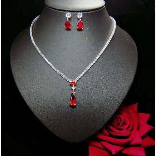 HIBRIDE New Style White Gold Color Fashion Top Quality Wedding Earrings Necklace Sets, AAA CZ Bridal Jewelry Sets N-1045