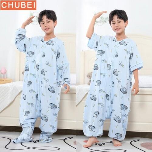 Summer Sleepsack Cartoon Split Leg Warm Thick Cloth Jumpsuit Baby Sleeping Bag