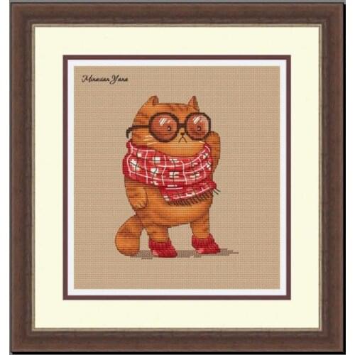 Cat fashion 22-26 cross stitch kit aida fabric 18ct 14ct canvas cotton thread embroidery kits DIY craft set