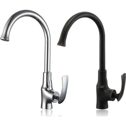 Kitchen Faucet Black Kitchen Sink Faucet Cold and Hot Water Mixer Taps Single Handle Tap Deck Mounted Bathroom Vessel Sink Tap