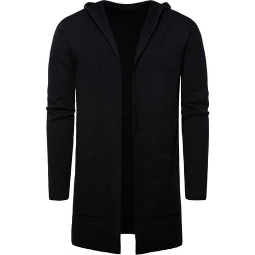 Men Fashion Long Sweaters Winter Cardigan Male Solid Warm Autumn Spring Brand Homme Sweaters Casual Slim Windproof New