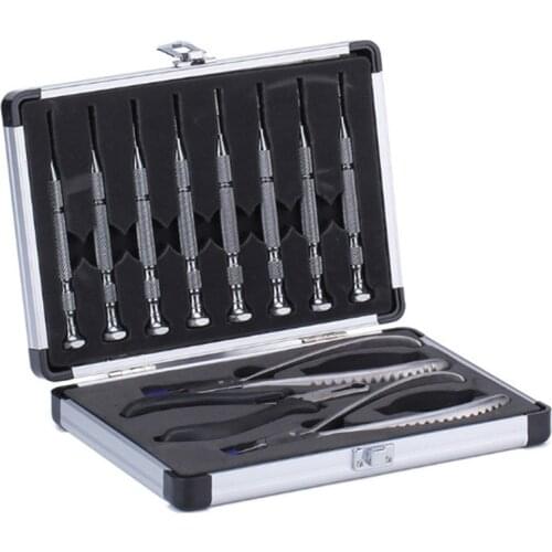 Optical Eyeglasses Pliers Screwdriver Rimless Frame Plier Set 2pcs Plier 1pc Cutter 8pcs Screwdrivers