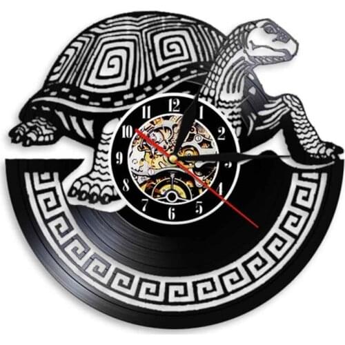 Sea Turtle Vinyl Record Wall Clock Ocean Animal Tribal Turtle Modern Wall Clock Tortoise Kid Room Nusery Wall Decor Turtle Gift