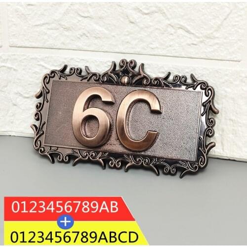 2 Digits House Number 3D Numeral Door Plaque Drawer Sign Plating Gate ABS Plastic Tag Hotel Home Sticker Address Door Sign Label