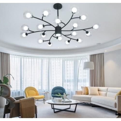 2020 NEW Nordic Chandelier Glass Ball Light LED G9 Home Lighting For Living Room Bedroom Magic Bean Chandeliers AC85-265V Luster