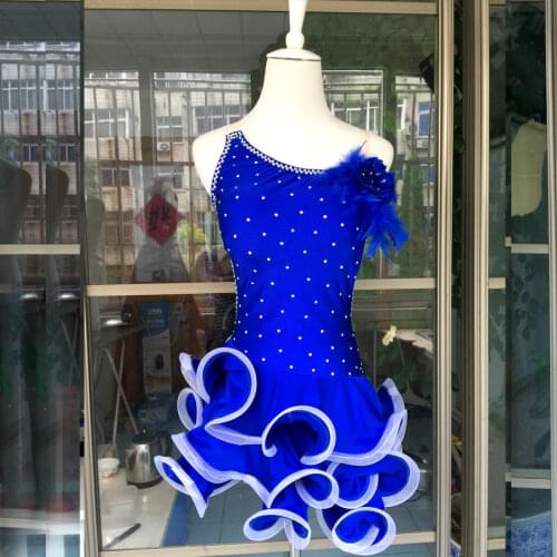 New Latin dance costume sexy senior spandex diamond latin dance dress for women latin dance competition dresses S-4XL