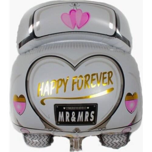 New arrival 25pcs/lot Wedding car foil balloons Wedding decorations Party favors Valentine day gift Happy forever toy balloon