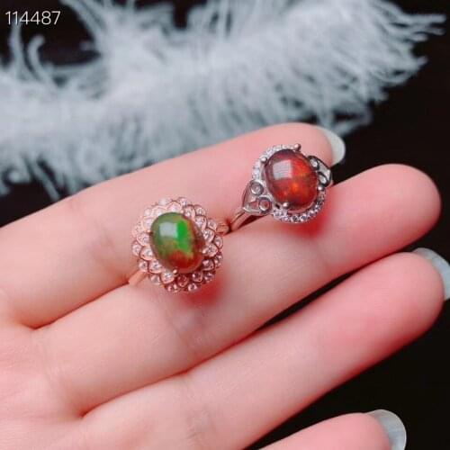 New Coming Black opal ring Free shipping Natural real Black Opal ring 925 sterling silver Fine handwored jewelry