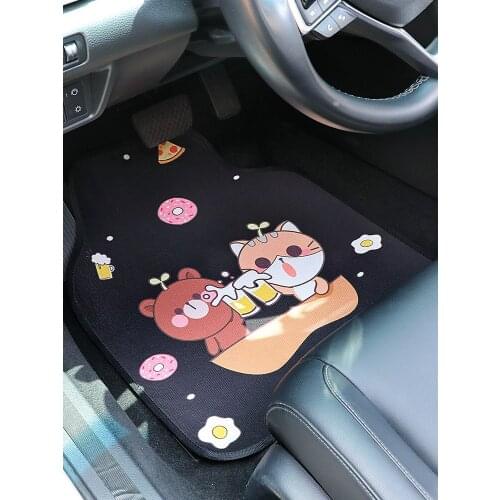 New Universal Four Seasons Single -piece Cartoon Car Foot Blanket Cartoon Pig Rabbit Car Foot Mat Carpet