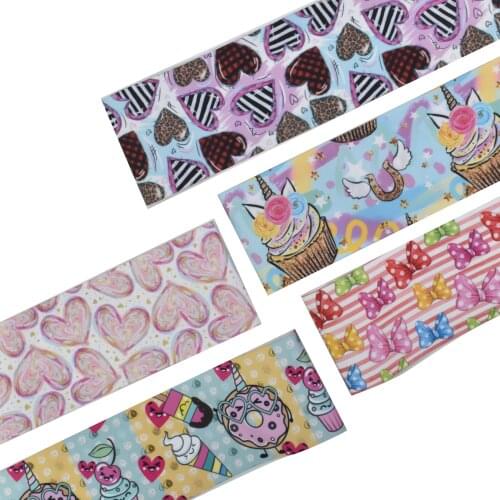 22MM 25MM 38MM 50MM 75mm Printed Pattern on Grosgrain Ribbon for diy ribbon
