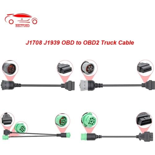 SAE J1939 J1708 6 Pin 9 Pin For Truck OBD OBD2 Extension Cable For Cummins Truck Diagnostic Tool OBD OBD2 J1939 J1708 Connector