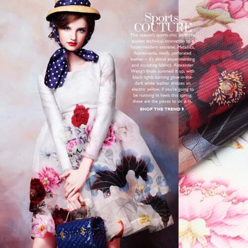 PRINT SILK ORGANZA SATIN FABRIC 140cm width 12momme 100% Silk Fabric Summer Dress Material Positioning Printing MOQ1.4M