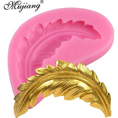 Mujiang Scrollwork Feather Baroque Silicone Mold Cake Border Fondant Cake Decorating Tool Cupcake Candy Chocolate Gumpaste Mould