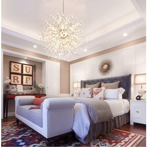 Modern dandelion LED chandelier crystal restaurant bedroom living room commercial decoration Lighting fixtures