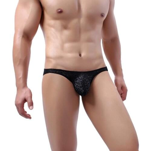 Gay Jockstrap Briefs G-String Thongs Underpants Sissy Mens Underwear Lace Breathable Sexy Men Panties Plus Size Sexy Lingerie