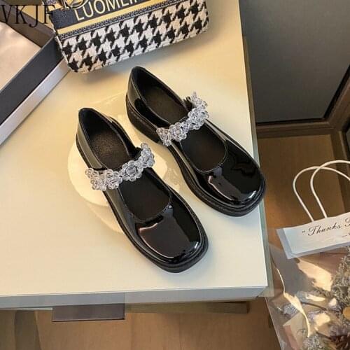 Women Lolita Shoes Japanese Style Women Vintage Soft Med Heel Platform Shoes College Student Mary Jane Shoes Beige