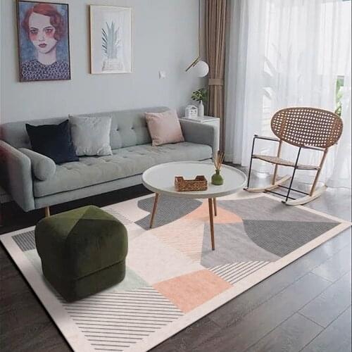Turkish Nordic Simple Carpet For Living Room Bedroom Bedside Ethnic Printing Washable Japanese-Style Mat Study Dining Room Rugs