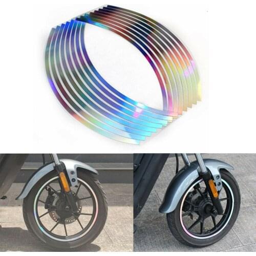 Universal Motorcycle Laser Wheel Tire Sticker Stripes Reflective Rim Tape Motocross Tire Decal
