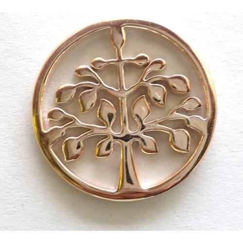 Vinnie Design Jewelry Rose Gold Tree Life Coin fit into 35mm Frame Locket Pendant for My Coin Necklace